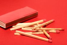 Red Matches With Box On Red Stock Images Red Matches With Box On Red Stock Images