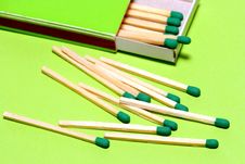Green Matches With Box On Geen 2 Stock Images Green Matches With Box On Geen 2 Stock Images