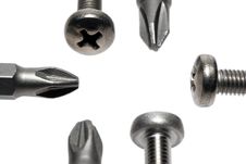 Phillips Screws With Screwdriver Bits 2 Royalty Free Stock Photo Phillips Screws With Screwdriver Bits 2 Royalty Free Stock Photo