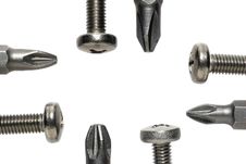 Phillips Screws With Screwdriver Bits 3 Royalty Free Stock Photos