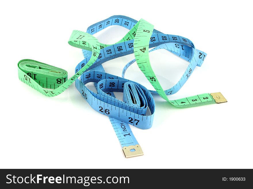 Tape Measures on a white background