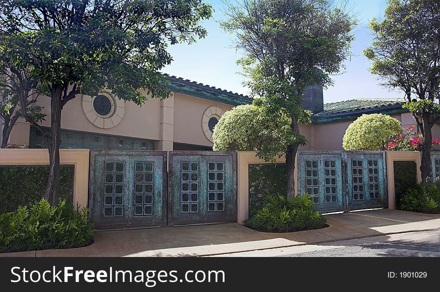 A photo of a luxury house in California. A photo of a luxury house in California