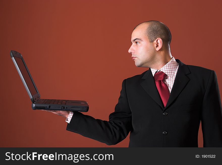 A Businessman with laptop computer