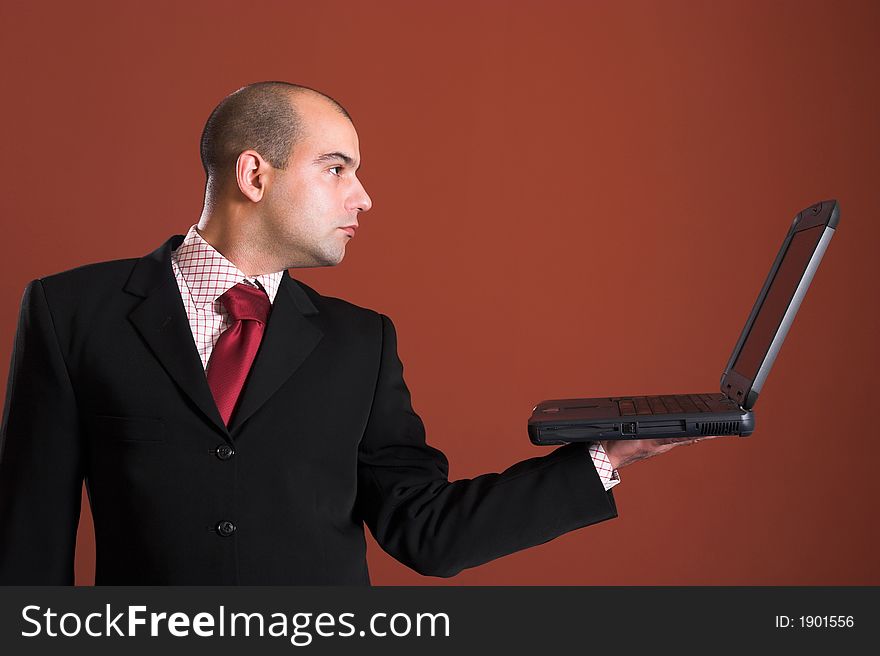 A Businessman with laptop computer