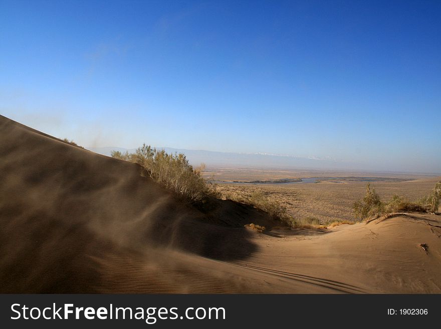 Sand-storm in trackless desert
