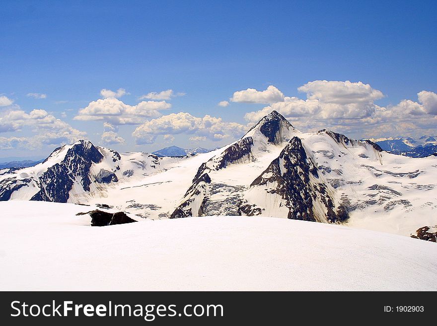 Alpine view in the sun. Alpine view in the sun