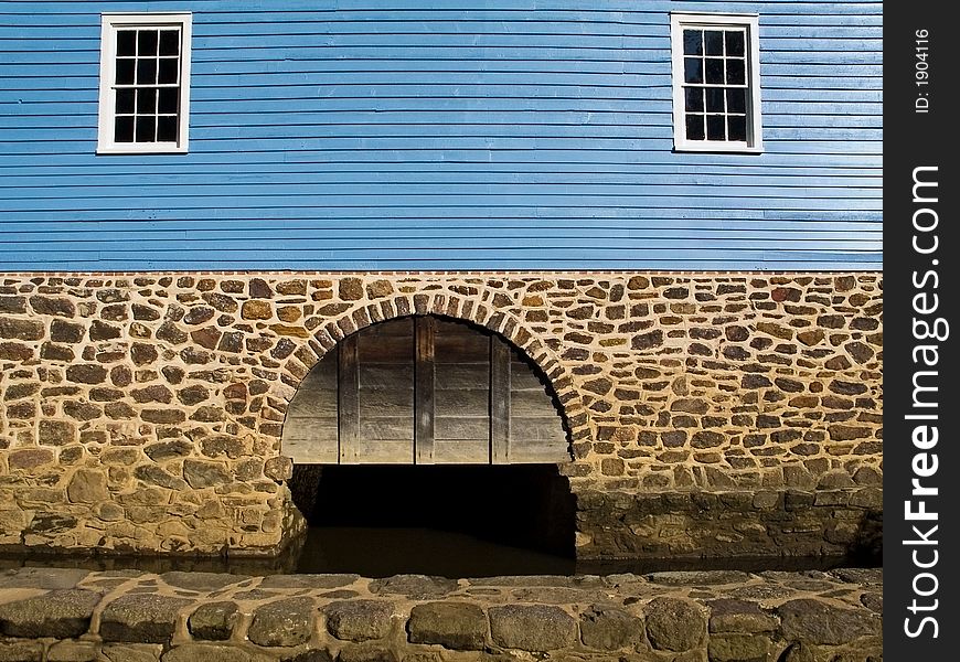 A colorful shot of an old grist mill wall located in  Upper freehold, NJ.