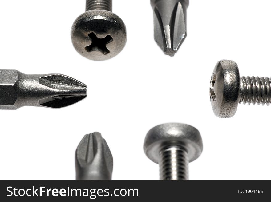 Phillips screws with screwdriver bits #2