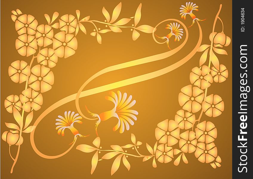 A yellow flourish design for you. Also EPS is available