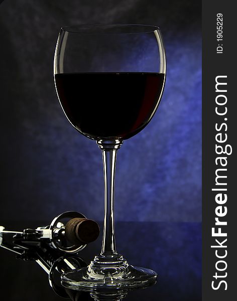 Glass of wine, photo shooting in studio. Glass of wine, photo shooting in studio