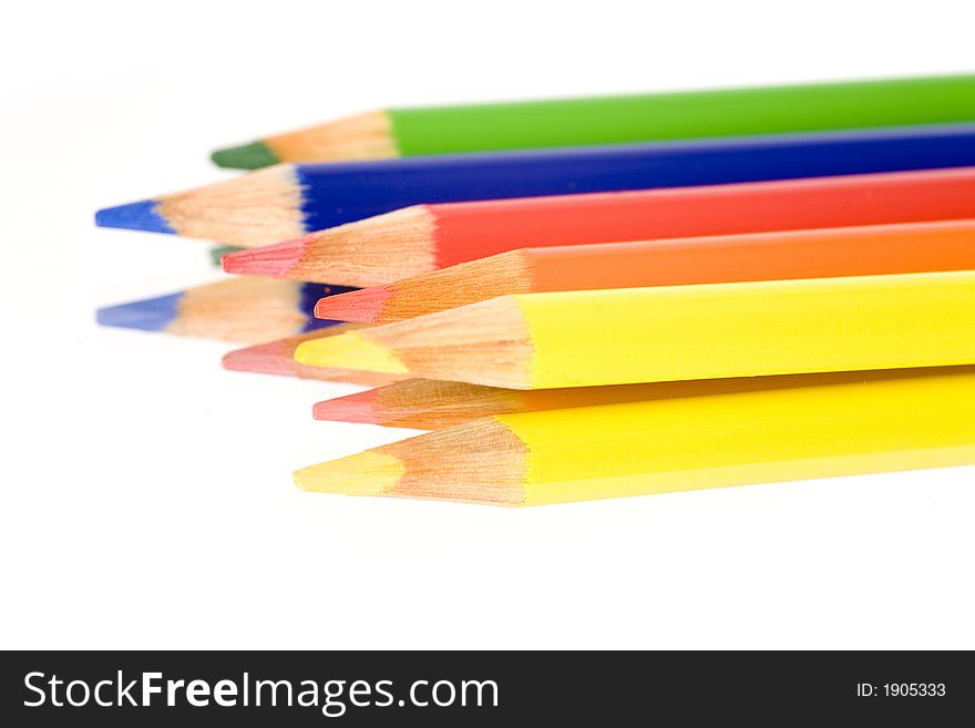 Bright and colorful coloring pencils isolated. Bright and colorful coloring pencils isolated