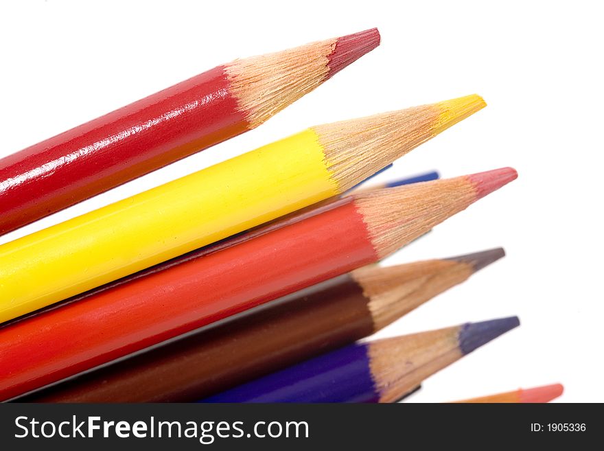 Bright and colorful coloring pencils isolated. Bright and colorful coloring pencils isolated