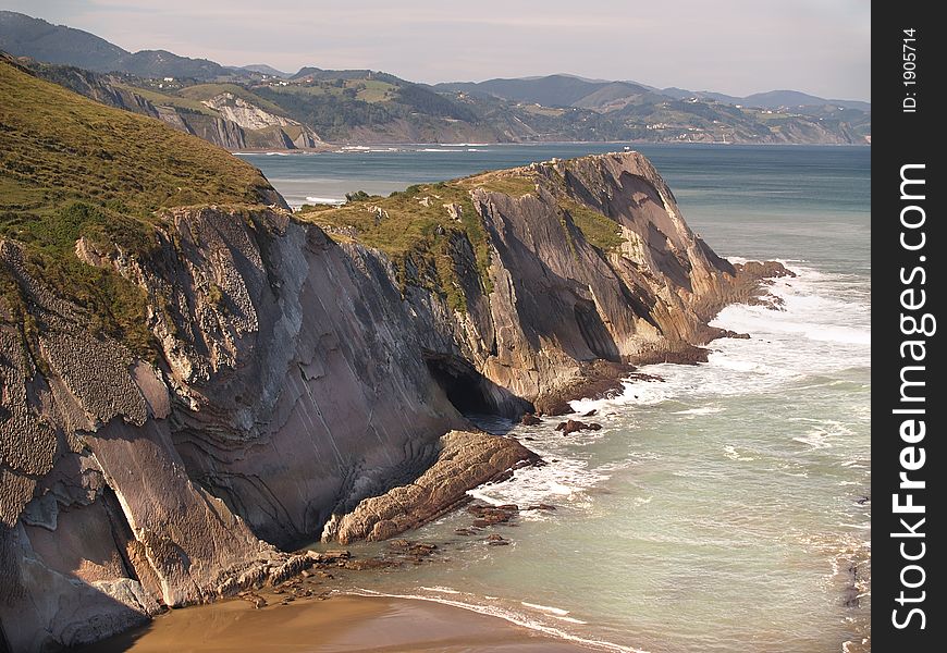 Geologic folds in Zumaias beach, Basque Country