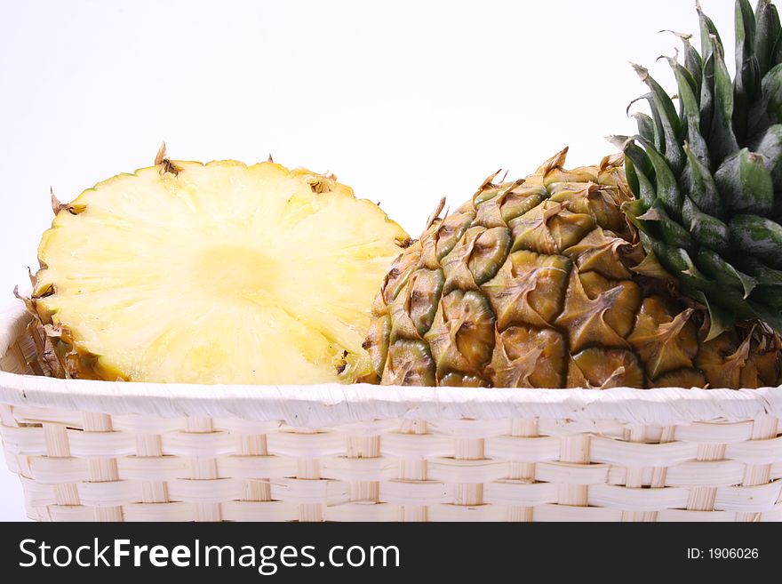 One pineapple on white background. One pineapple on white background