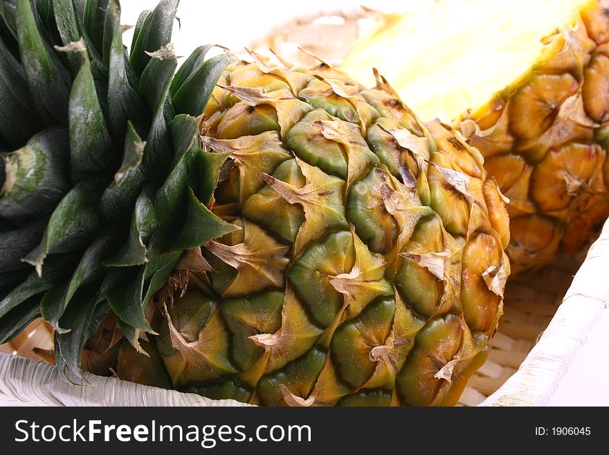 One pineapple on white background. One pineapple on white background