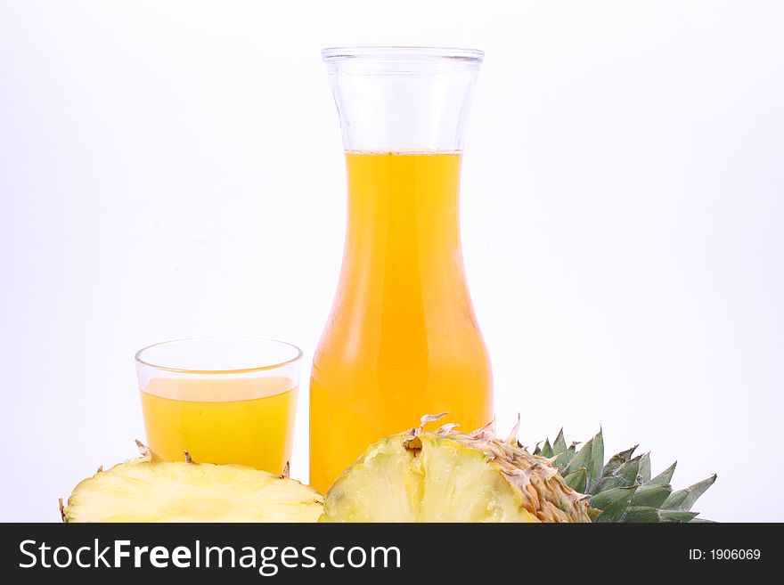 One pineapple on white background. One pineapple on white background