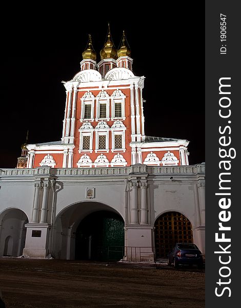 Night scenery of Novodevichiy monastery, Moscow, Russia