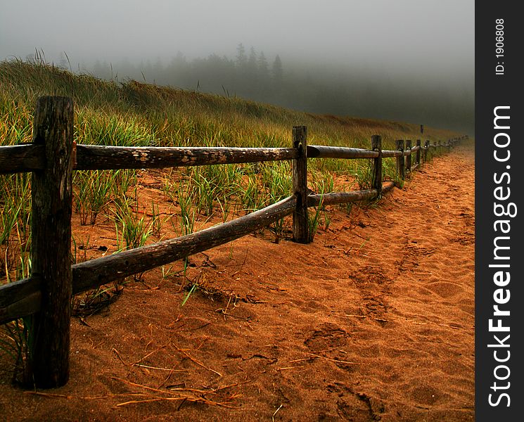 An overcast morning on a beach in Maine. An overcast morning on a beach in Maine.