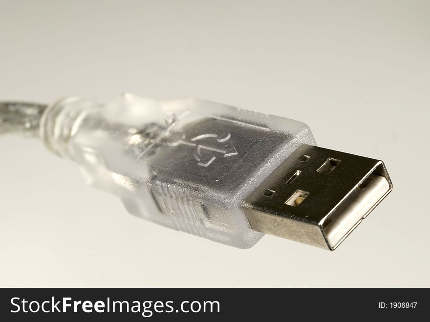Close-Up of a USB Cable used to connect peripherals to computers