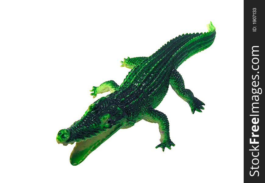 Crocodile toy isolated, clipping path for photoshop, with path, for designer