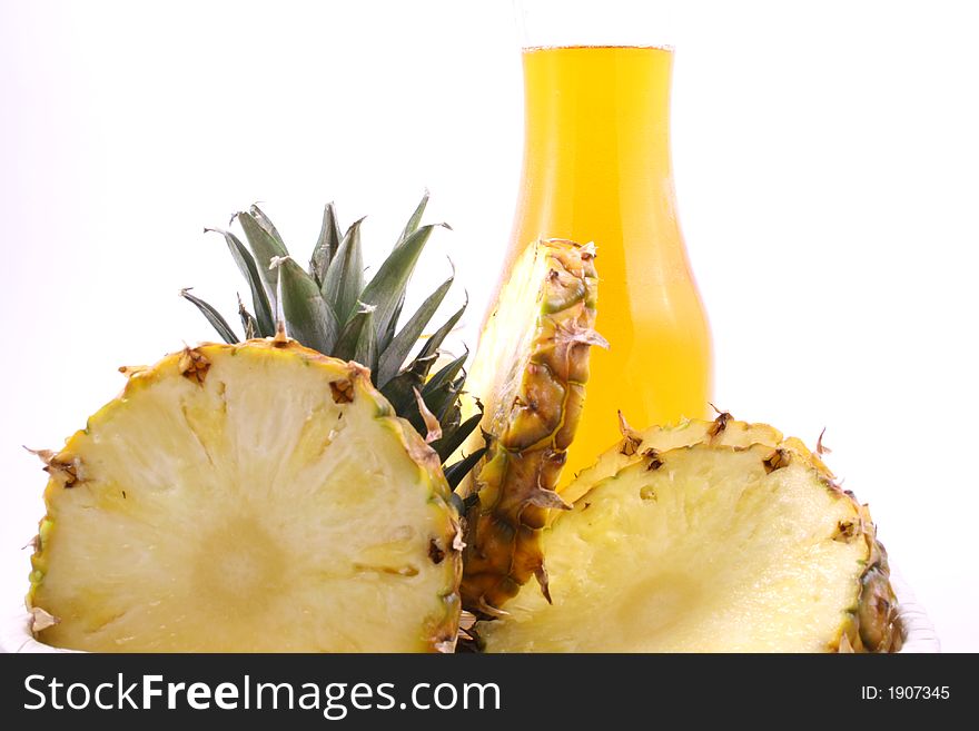 One pineapple on white background. One pineapple on white background