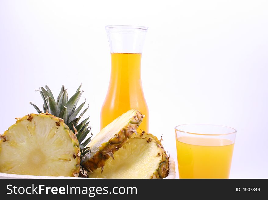 One pineapple on white background. One pineapple on white background