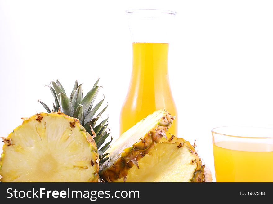 One pineapple on white background. One pineapple on white background