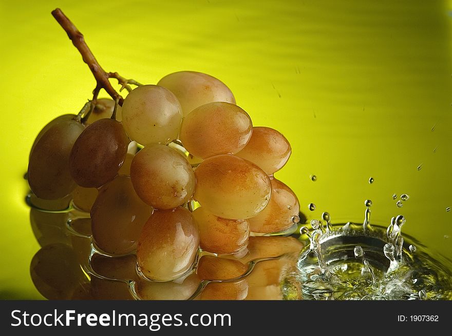 Grapes and water with ripples. Grapes and water with ripples