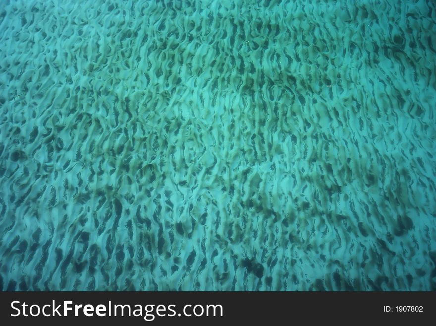 Some sand dunes below the water surface. Some sand dunes below the water surface