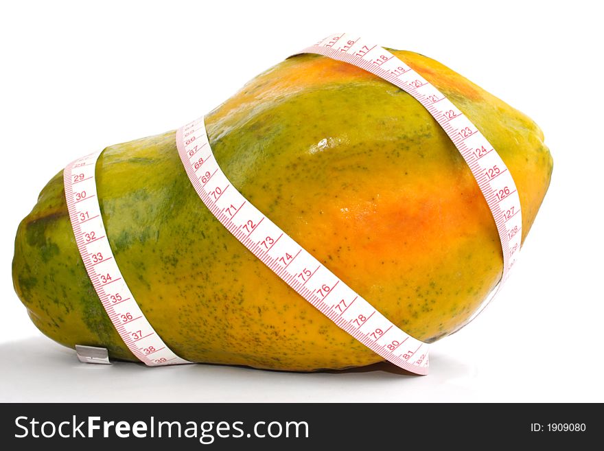 Healthy fruit with measuring tape. Healthy fruit with measuring tape