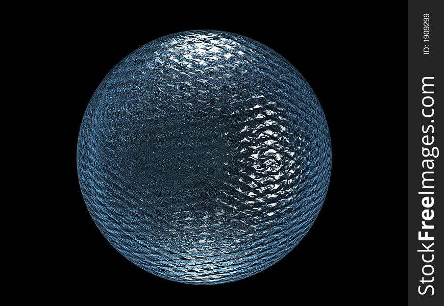 Glass sphere filled by water (isolated on a black background)