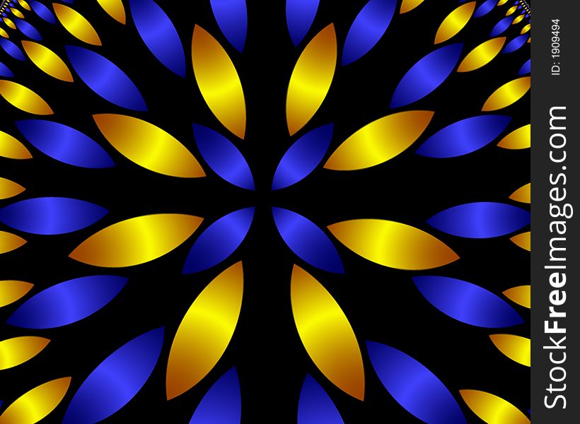 Abstract fractal image resembling concentric floral petals