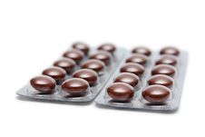 Brown Packed Tablets Royalty Free Stock Photography Brown Packed Tablets Royalty Free Stock Photography