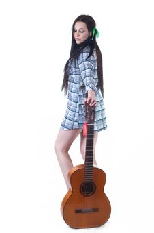 Girl With A Guitar Royalty Free Stock Images