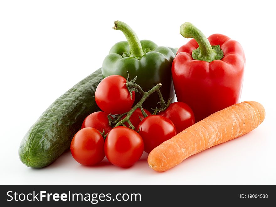Tomato, Paprika, Carrot, Cucumber