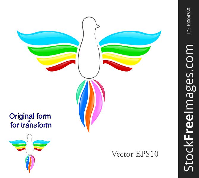 Rainbow Bird Logo - Vector