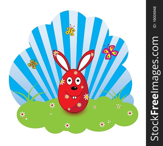 Easter egg on grass illustration. Easter egg on grass illustration