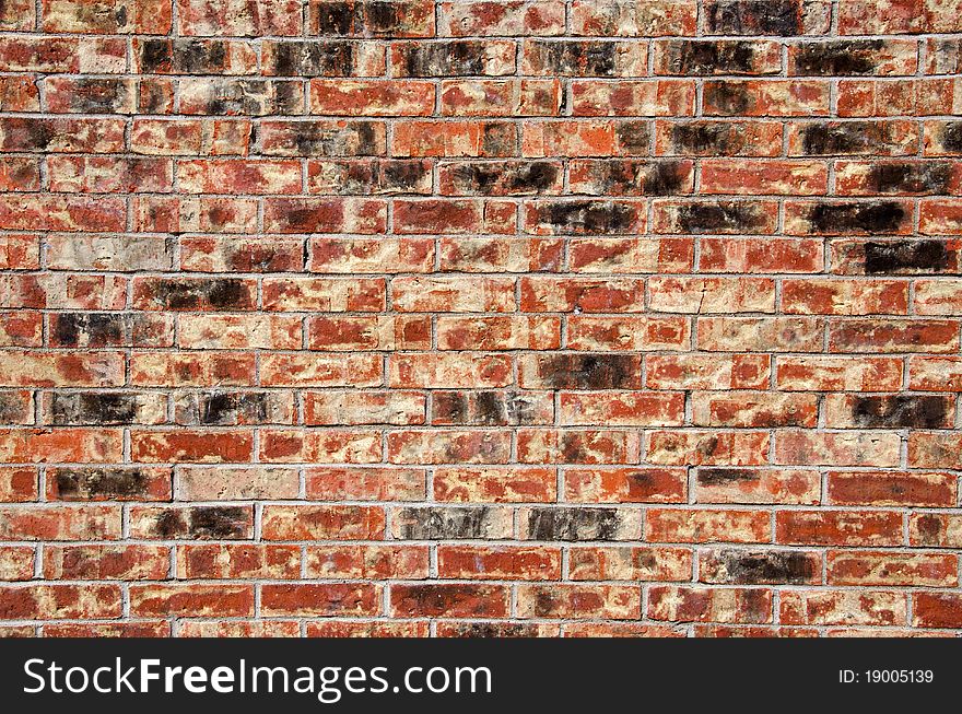 Multi-colored brick wall