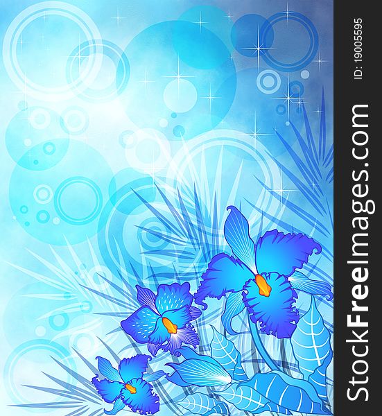 Abstract light background with flowers for a design