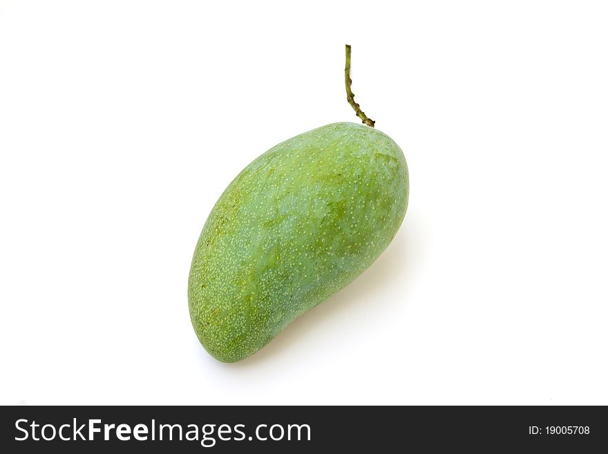 Green mango isolated on white background. Green mango isolated on white background