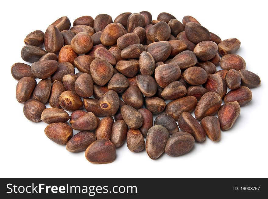 Handful of nuts of Siberian cedar