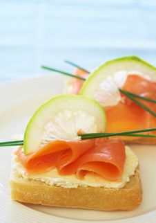 Smoked Salmon And Cream Cheese On White Bread Stock Image Smoked Salmon And Cream Cheese On White Bread Stock Image