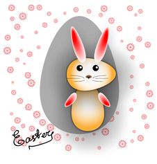 Easter Merry Hare In Form Of Eggs Stock Photo