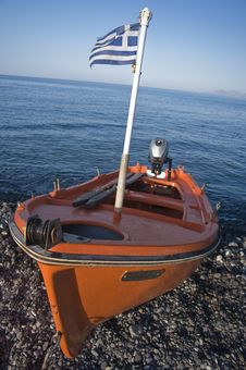 Orange Motorboat Royalty Free Stock Images Orange Motorboat Royalty Free Stock Images