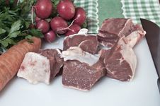 Raw Beef And Vegetables Royalty Free Stock Photo