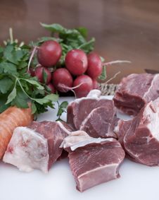 Raw Beef And Vegetables Royalty Free Stock Images