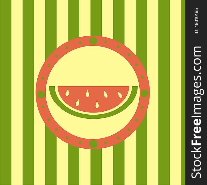 Cute colorful background with melon. Cute colorful background with melon