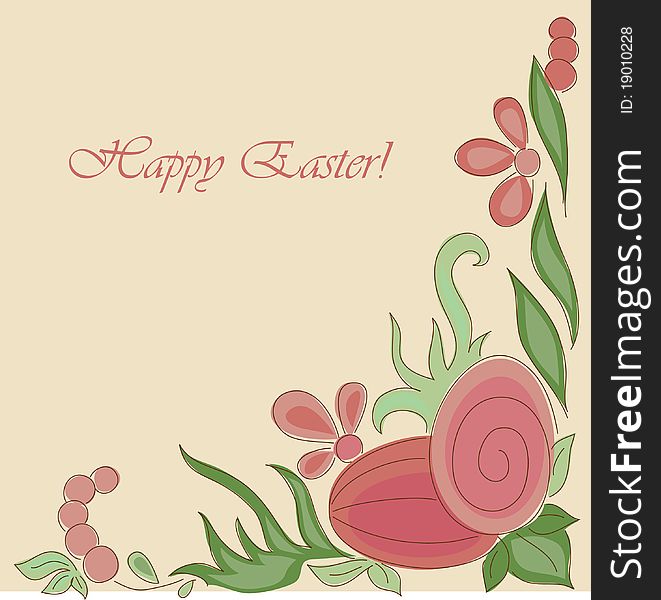 Happy Easter. Hand drawn greeting card