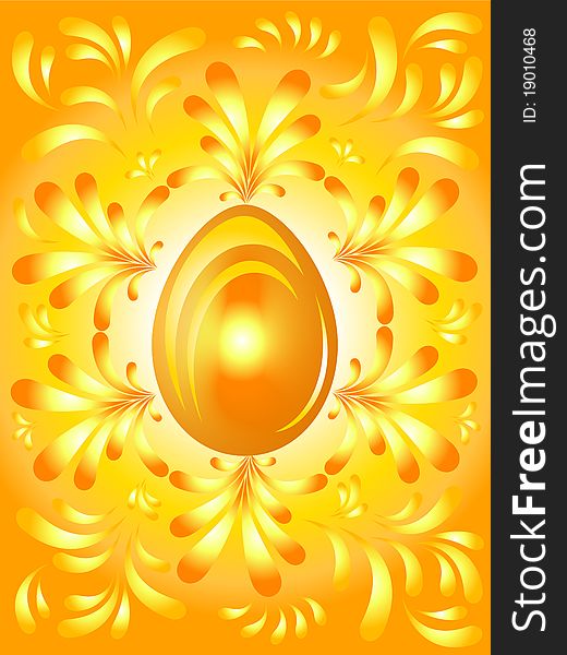 Festive Easter background with egg and curlicues. Festive Easter background with egg and curlicues