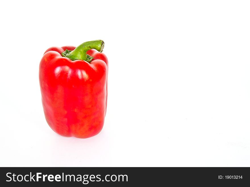 Red sweet peppers isolated on a white background